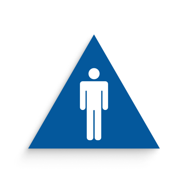 California Restroom Triangle Signs for Men