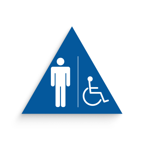 California Restroom Triangle Signs for Men with disabled icon