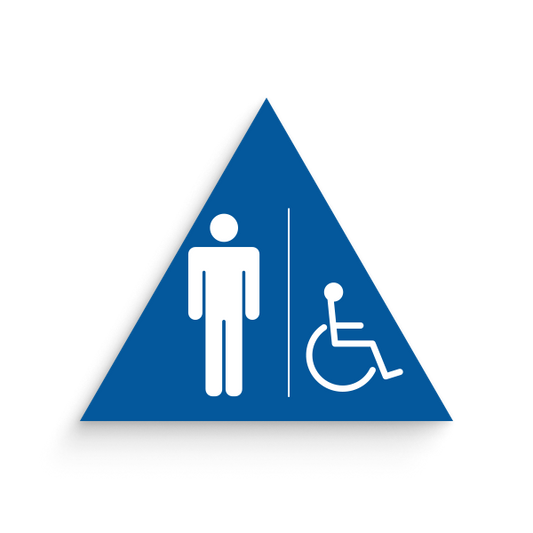 California Restroom Triangle Signs for Men with disabled icon