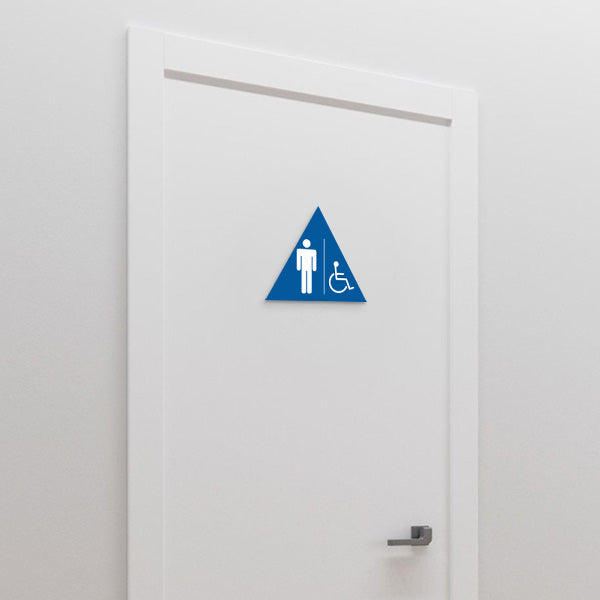 California Restroom Triangle Signs for Men with disabled icon