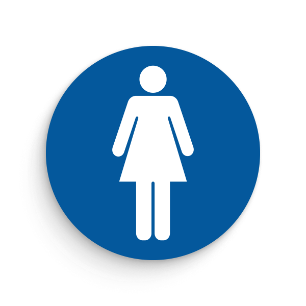 California Restroom Circle Signs for Women