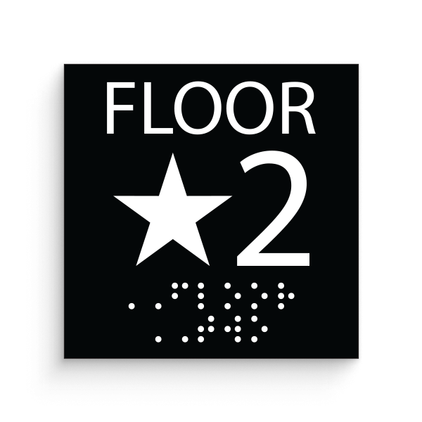 Floor Level 2 Braille Sign