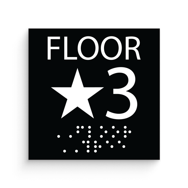 Floor Level 3 Braille Sign