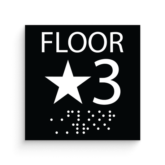 Floor Level 3 Braille Sign