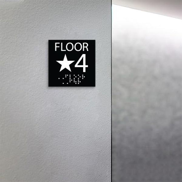 Floor Level 4 Braille Sign