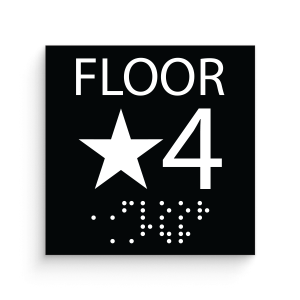 Floor Level 4 Braille Sign