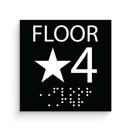 Floor Level 4 Braille Sign