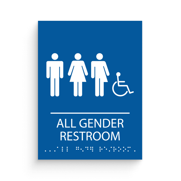 Restroom Signs with all genders with disable icon