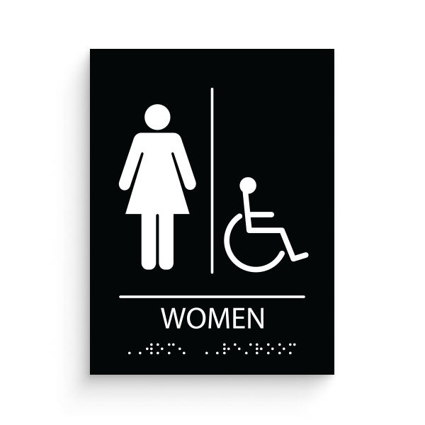 Restroom Sign for Women with disable icon