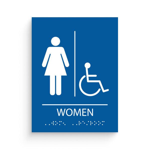 Restroom Sign for Women with disable icon
