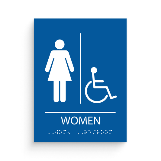 Restroom Sign for Women with disable icon