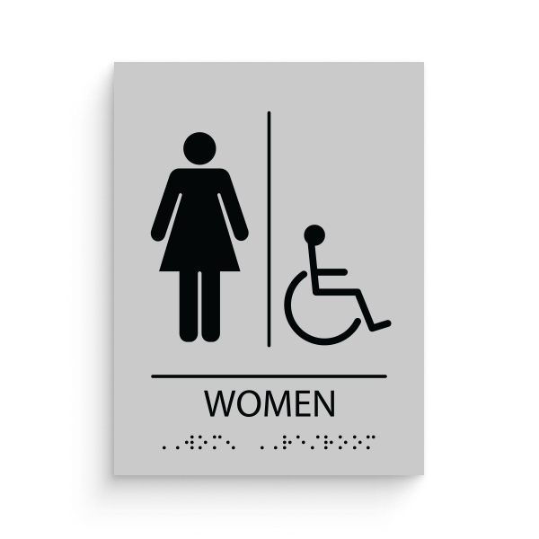 Restroom Sign for Women with disable icon