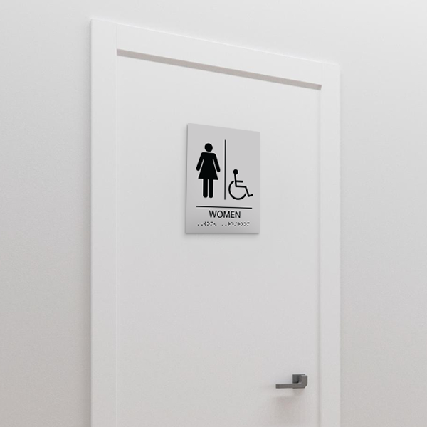 Restroom Sign for Women with disable icon