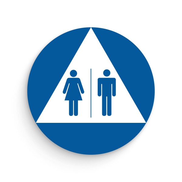 California Restroom Triangle Signs for All gender