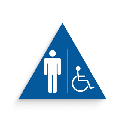 California Restroom Triangle Signs for Men with disabled icon