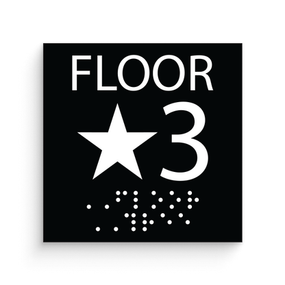 Floor Level 3 Braille Sign