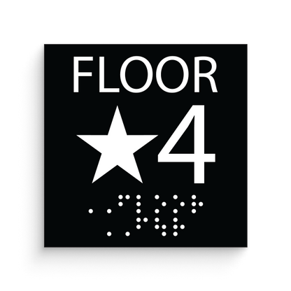 Floor Level 4 Braille Sign