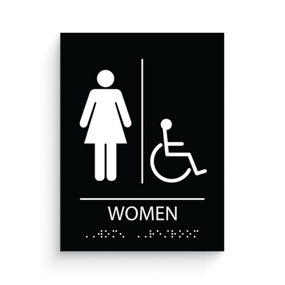 Restroom Sign for Women with disable icon