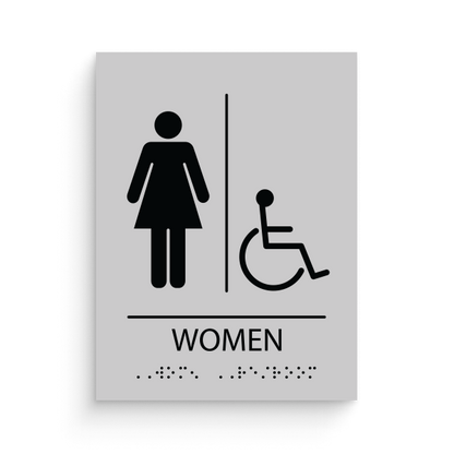 Restroom Sign for Women with disable icon
